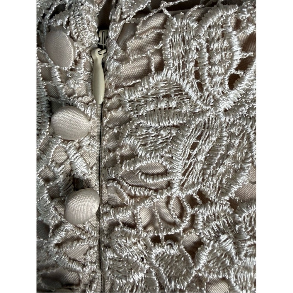 Adrianna Papell Lace Dress Ivory A-Line Sleeveless 10 Romantic Wedding Guest - Picture 13 of 14
